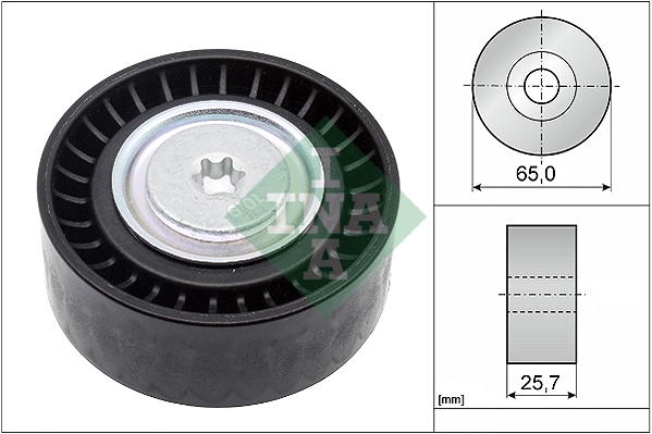 Deflection/Guide Pulley, V-ribbed belt